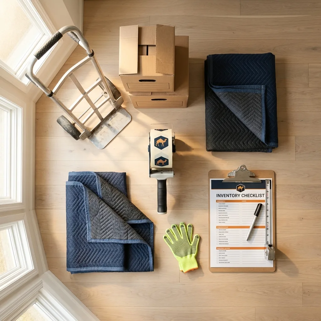 Professional moving supplies and packing materials layout for Aberdeen residential relocations